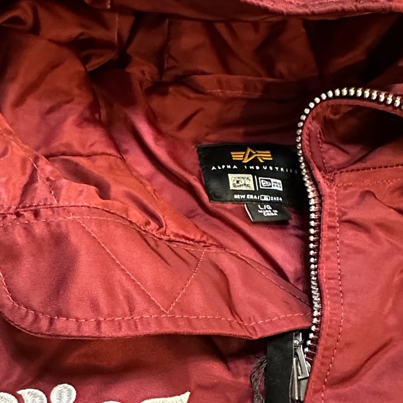 Alpha Industries Maroon Bomber Jacket - Picture 5 of 6